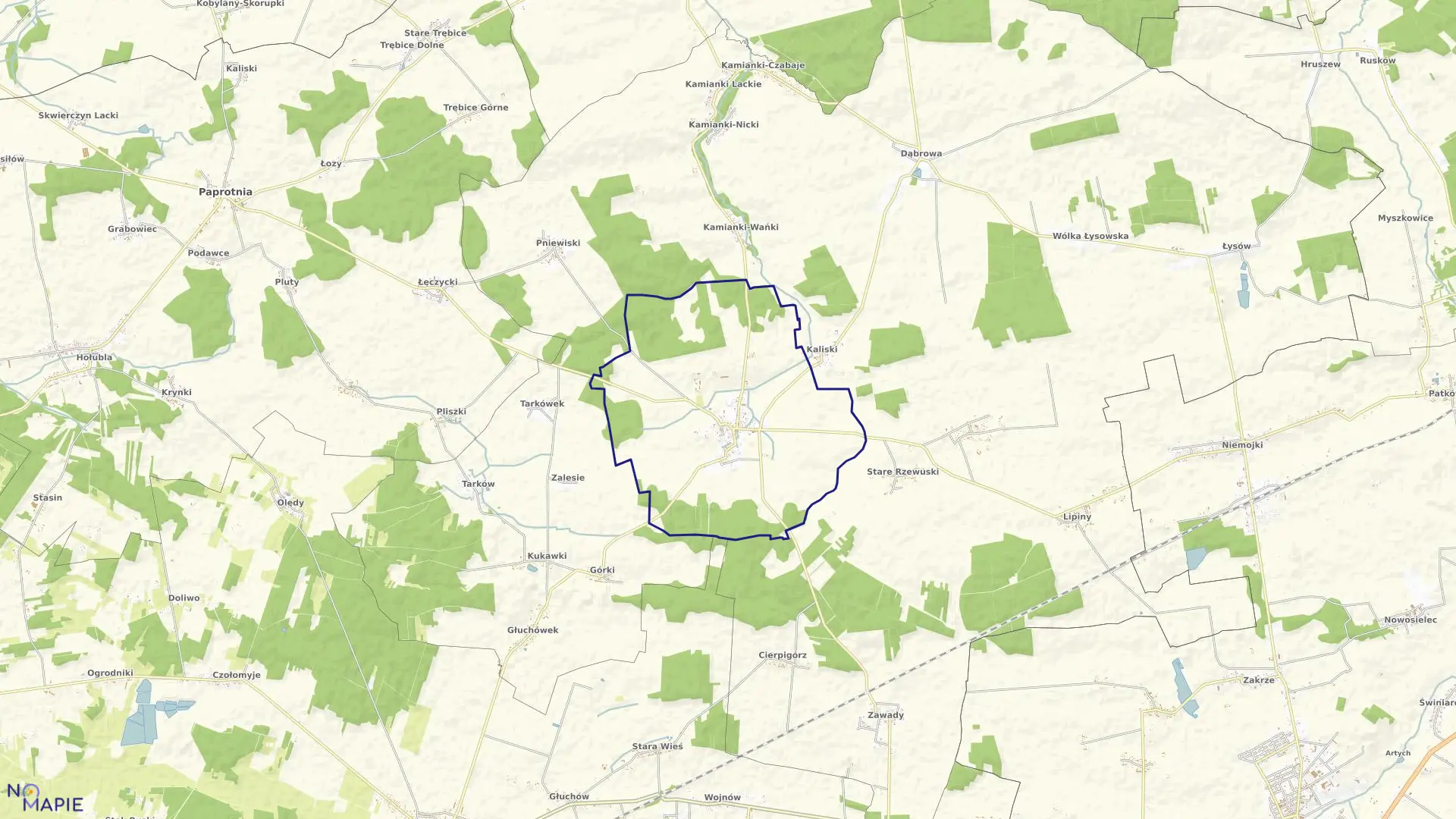 Mapa obrębu PRZESMYKI w gminie Przesmyki