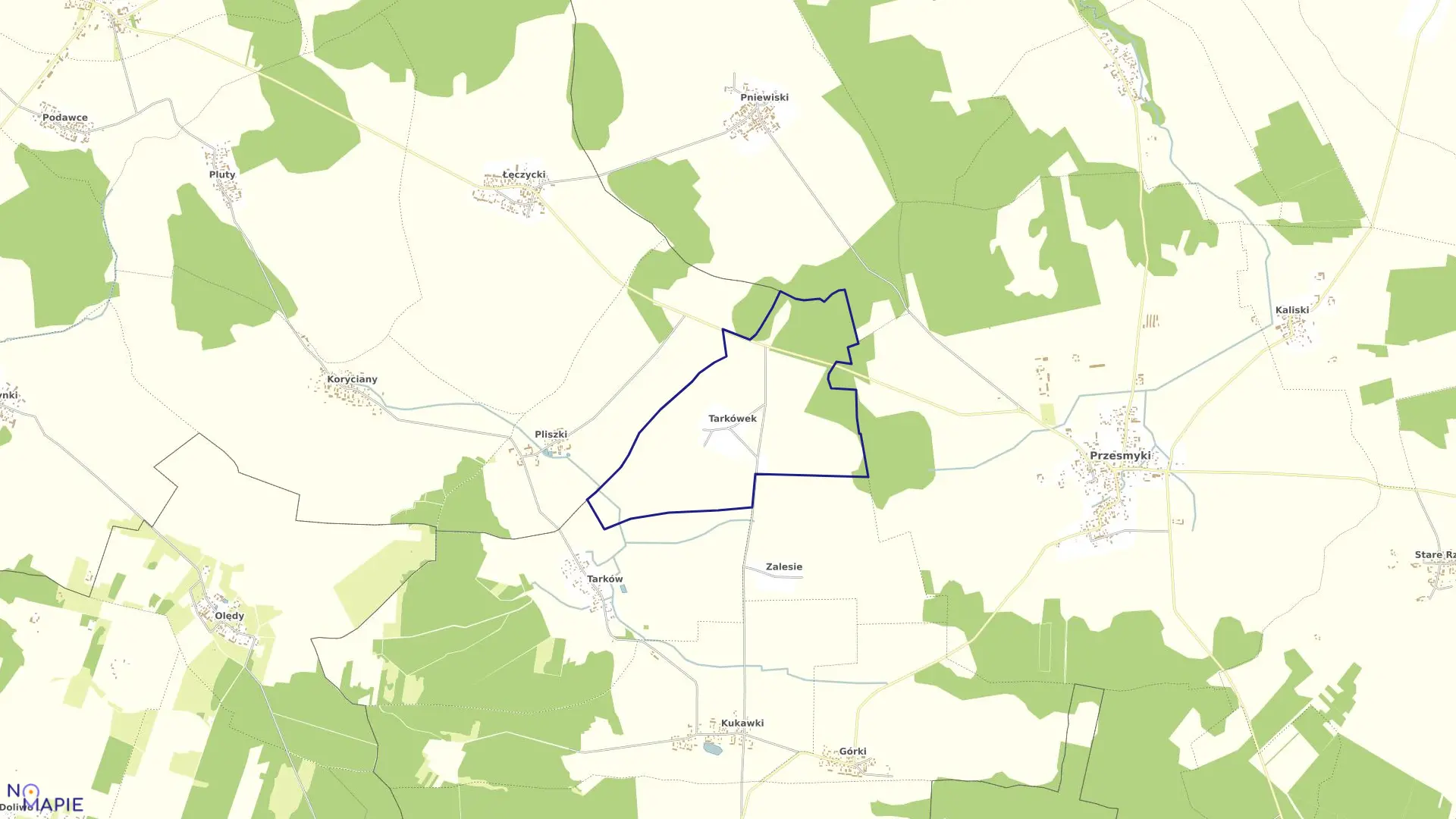 Mapa obrębu TARKÓWEK w gminie Przesmyki